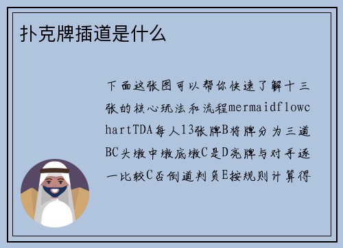 扑克牌插道是什么